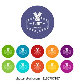 Cleaning icons color set vector for any web design on white background