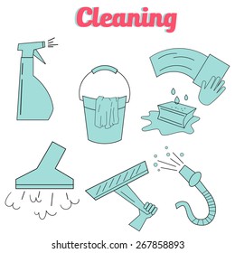 Cleaning icons flat modern style icon vector illustration