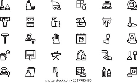 Cleaning icons High-Quality Vector Icons Collection with Editable Stroke. Ideal for Professional and Creative Projects.