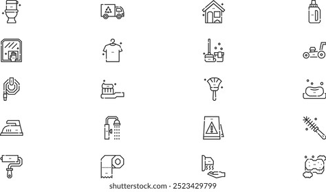 Cleaning icons High-Quality Vector Icons Collection with Editable Stroke. Ideal for Professional and Creative Projects.