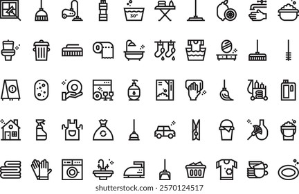 Cleaning icons  High-Quality Vector Icons Collection with Editable Stroke. Ideal for Professional and Creative Projects.