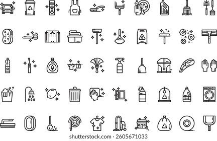 Cleaning icons High-Quality Vector Icons Collection with Editable Stroke. Ideal for Professional and Creative Projects