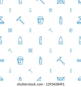 cleaning icons pattern seamless white background. Included editable outline bucket, cleanser, no dry cleaning, window squeegee, clean brush icons. cleaning icons for web and mobile.