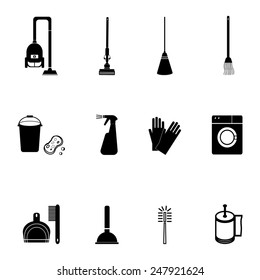 Cleaning icons set