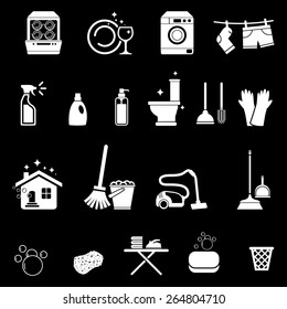 Cleaning icons set