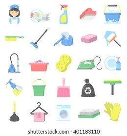 Cleaning icons set.