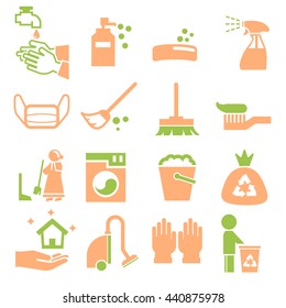cleaning icons set