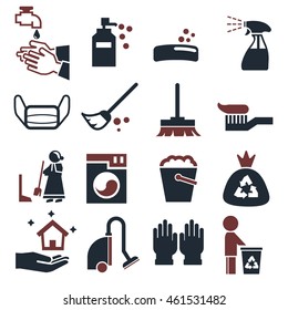 cleaning icons set