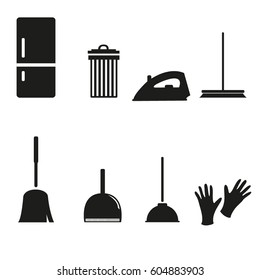 cleaning icons set