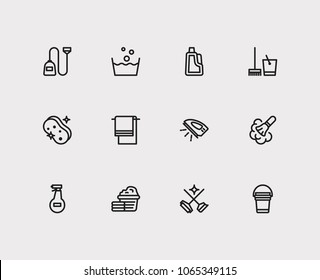 Cleaning Icons Set. Cleaning Service Icons With Cleaning Sponge, Detergent And Laundry. Set Of Healthcare For Web App Logo UI Design.