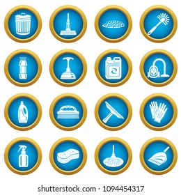 Cleaning icons set. Simple illustration of 16 cleaning vector icons for web