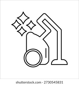 limpando ícones. ilustração de vetor de linha simples