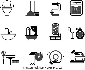 Cleaning Icons Simple Vector Designs Stock Vector (Royalty Free ...