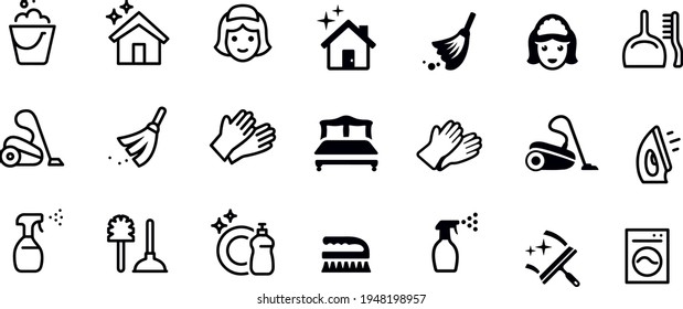  Cleaning icons vector design  outline 