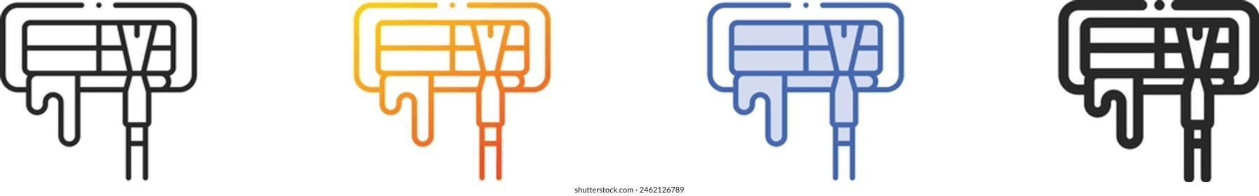 cleaning icon.Thin Linear, Gradient, Blue Stroke and bold Style Design Isolated On White Background