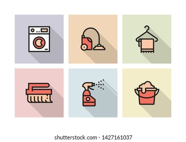 CLEANING AND ILLUSTRATION ICON CONCEPT