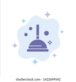 Cleaning, Improvement, Plunger Blue Icon on Abstract Cloud Background