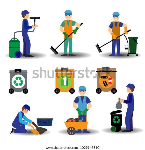 Cleaning Industrial Cleaning Worker Tools Equipment Stock Vector