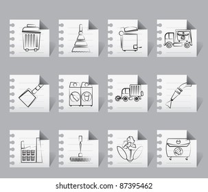 Cleaning Industry and environment Icons - vector icon set