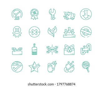 Cleaning industry set of icons 