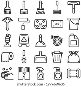  cleaning infection control icon set