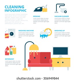 Cleaning infographic, vector illustration