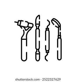 Umrisssymbol des Reinigungsinstruments, Vektorgrafik