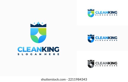 Logo-Design-Konzept des Reinigungsdienstes und Logo-Symbole für die Instandhaltung
