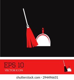 cleaning kit. broom, dustpan