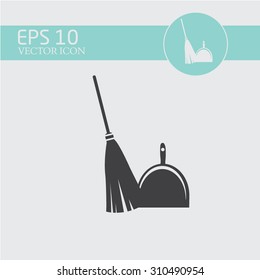 cleaning kit. broom, dustpan