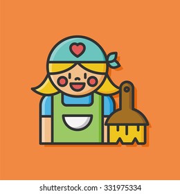 cleaning lady icon