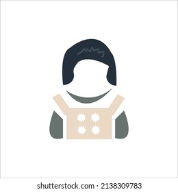 Cleaning Lady Icon (vector Illustration)