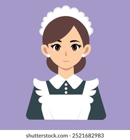 Cleaning lady, maid, illustration, for designers and backgrounds