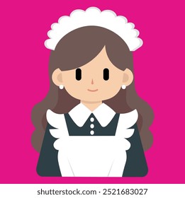 Cleaning lady, maid, illustration, for designers and backgrounds