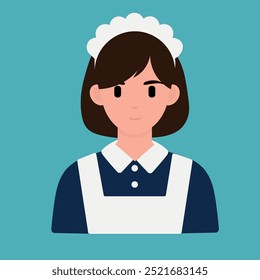 Cleaning lady, maid, illustration, for designers and backgrounds