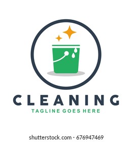 Cleaning lady service woman maid logo template