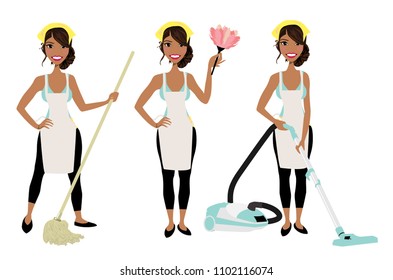 25+ Inspirasi Keren Cartoon Cleaning Housekeeper