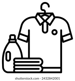 Cleaning and laundry icon line vector illustration