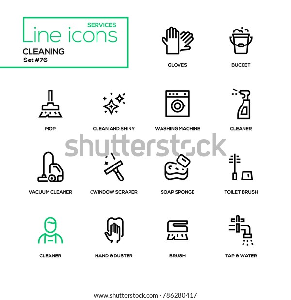 Reinigung Einstellung Der Design Symbole Fur Stock Vektorgrafik Lizenzfrei