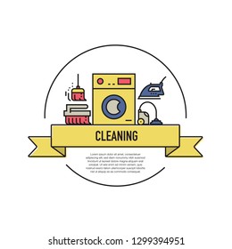 CLEANING LINE ICON SET