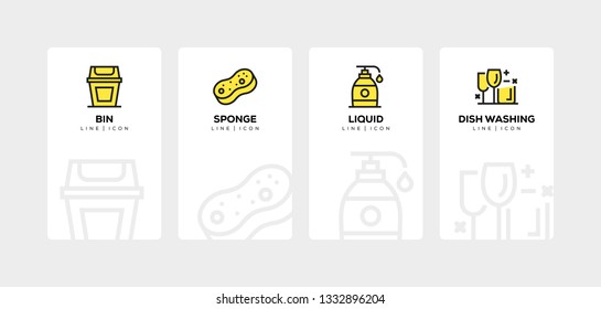 CLEANING LINE ICON SET