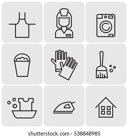 Cleaning line icons