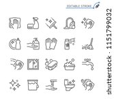 Cleaning line icons. Editable stroke. Pixel perfect.