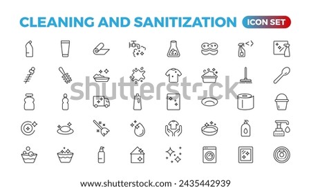 Cleaning line icons. Laundry, Window sponge, and Vacuum cleaner icons. Washing machine, Housekeeping service, and Maid cleaner equipment. Window cleaning, Wipe off, laundry washing machine.