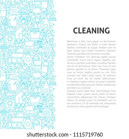 Cleaning Line Pattern Concept. Vector Illustration of Outline Design.