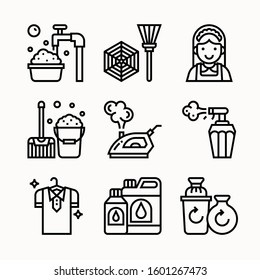 Cleaning of Line vector icons