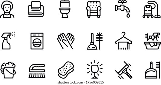 Reinigung - Linien, Vektorsymbole, Vektordesign 