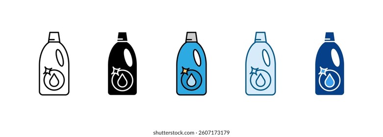 Cleaning Liquid Icon Set Multiple Style Collection