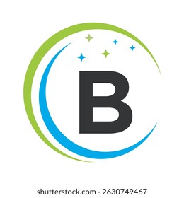  Cleaning Logo Combine With Letter B Vector Template