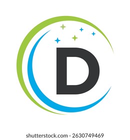 Cleaning Logo Combine With Letter D Vector Template